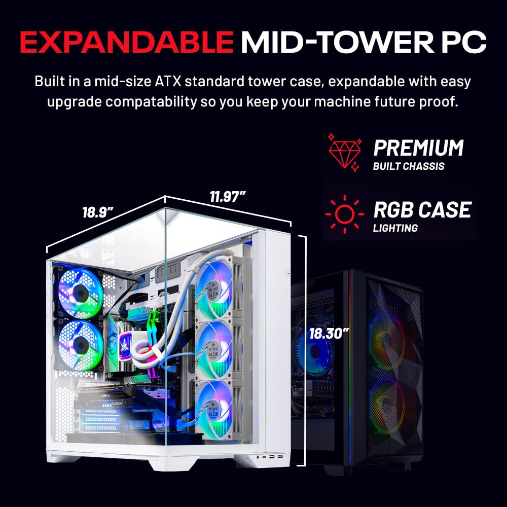 Skytech Gaming King 95 Desktop PC, Ryzen 7 9800X3D 4.7 GHz (5.2 GHz), NVIDIA RTX 5070 Ti 16GB, 1TB Gen4 NVMe SSD, 32GB DDR5 RAM 5600 RGB, 850W Gold ATX 3 PSU, 360mm ARGB AIO, Wi-Fi, Win 11
