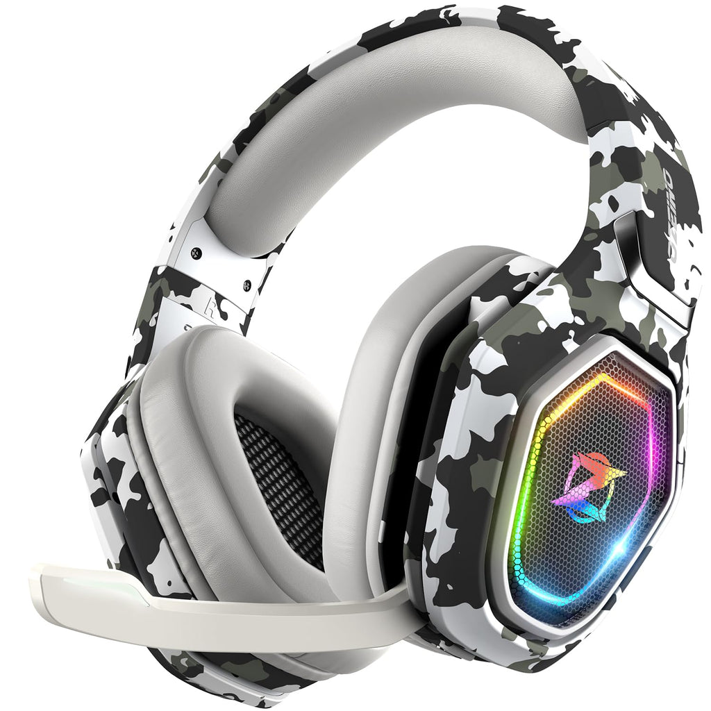 Ozeino 2.4GHz Wireless Gaming Headset for PC, Ps5, Ps4 - Lossless Audio USB & Type-C Ultra Stable Gaming Headphones with Flip Microphone, 40-Hr Battery Gamer Headset for Switch, Laptop, Mobile, Mac