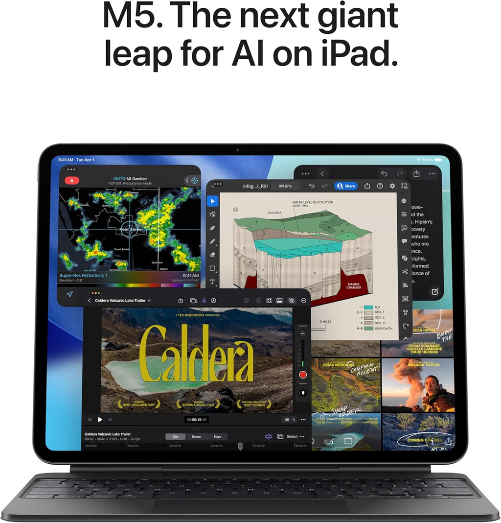 Apple iPad Pro 11-inch (M5): Ultra Retina XDR Display, 256GB, Landscape 12MP Front Camera/12MP Back Camera, LiDAR Scanner, Wi-Fi 7 with Apple N1, Face ID, All-Day Battery Life — Space Black