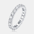 Women Fine Jewelry 925 Silver Moissanite Full Circle Eternity Design with Brilliant Round Cut  Stones for Elegant Wedding Ring