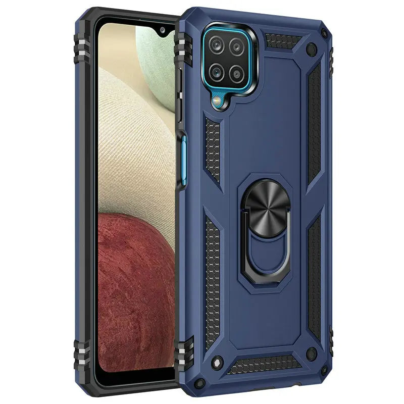 Shockproof Armor Metal Ring Cover for Samsung Galaxy A12 M12 F12 Nacho Magnetic Car Holder Phone Case For A 12 Coque Matte Funda