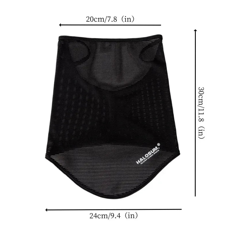 Ice Silk Sunscreen Mask Breathable Summer Cycling Headwear Moister Wicking Cooling Neck Gaiter Face Mask Cycling Face Cover