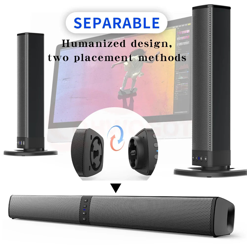 Portable Super Powerful Wireless Bluetooth Speaker Surround Stereo caixa de som Sound Bar Home TV Sound Box Subwoofer FM Radio