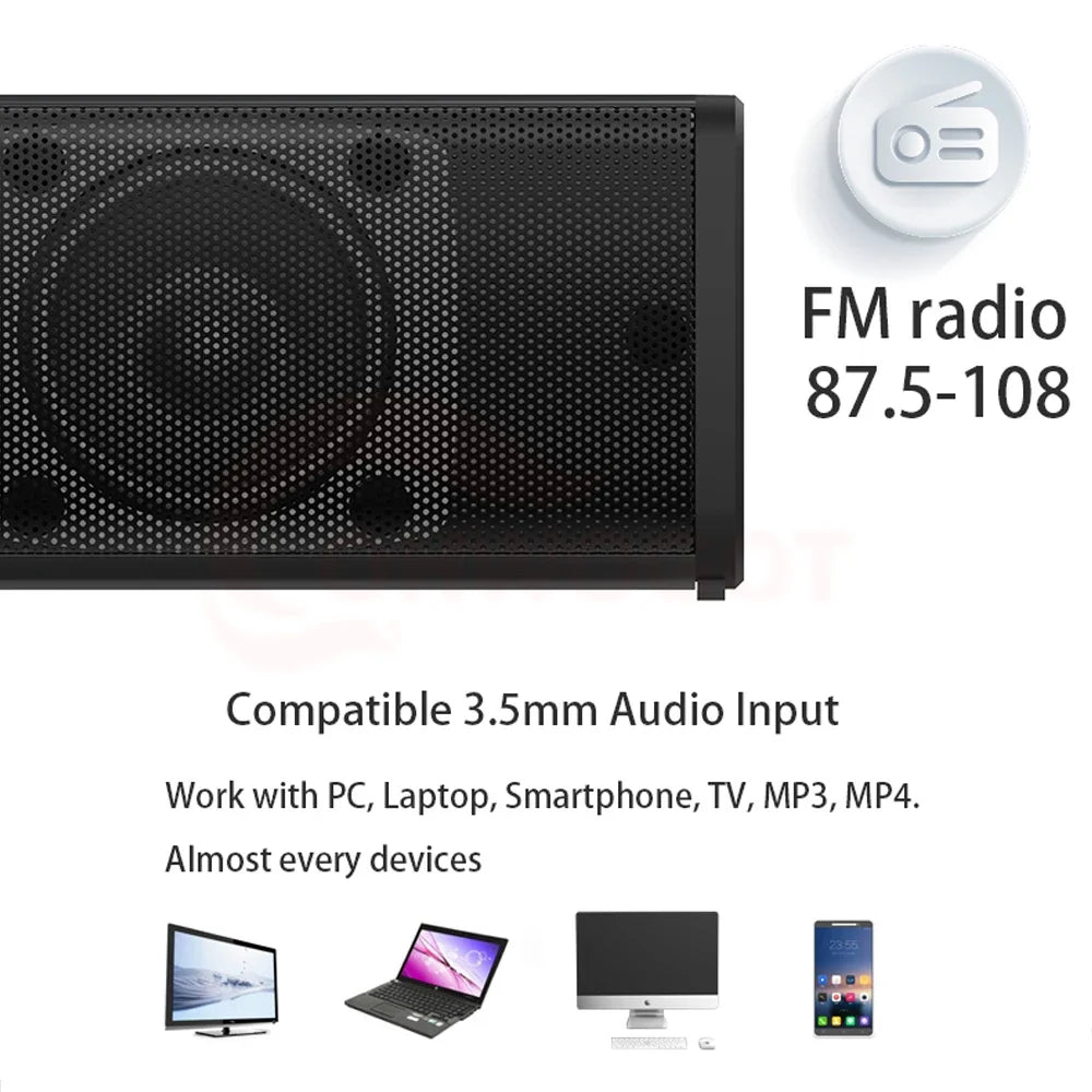 Portable Super Powerful Wireless Bluetooth Speaker Surround Stereo caixa de som Sound Bar Home TV Sound Box Subwoofer FM Radio