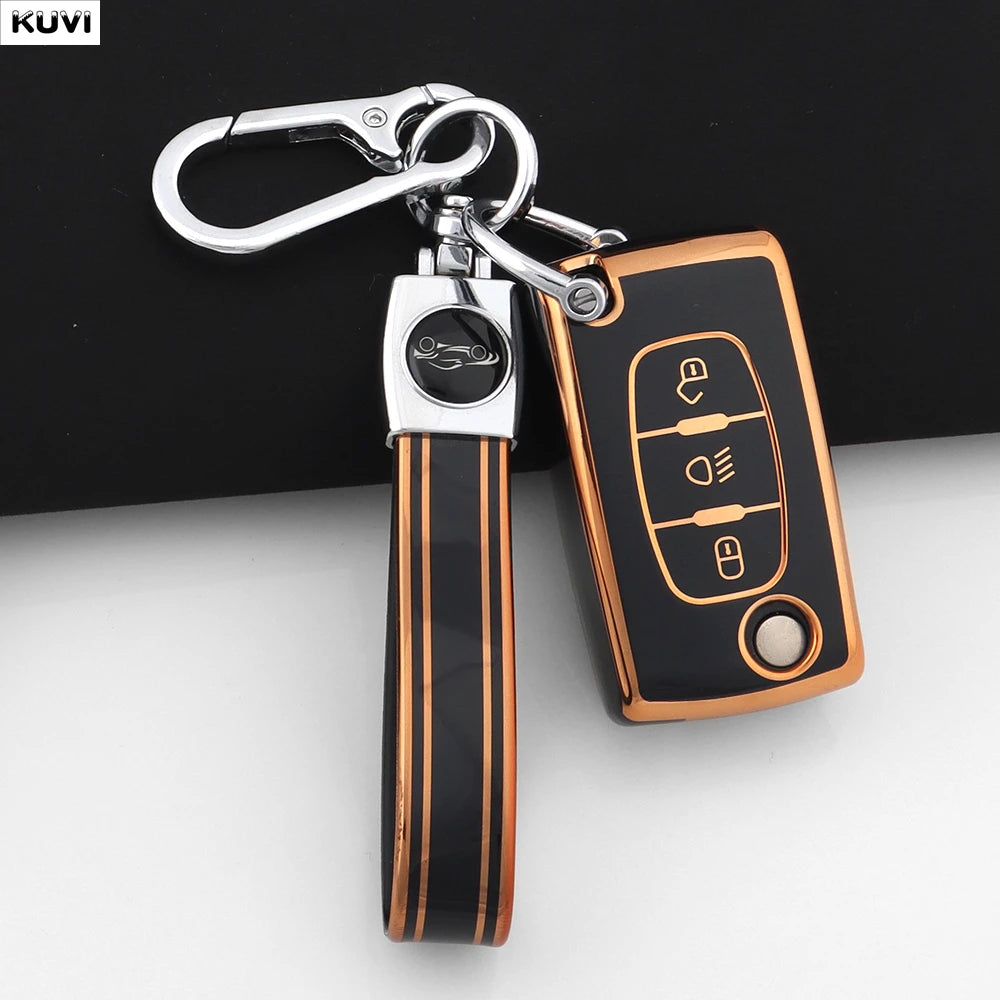 3 Buttons TPU Car Folding Key Fob Case Cover Holder Keychain For Citroen DC2 C3 C4 C5 C6 SG C8 Xsara Picasso CE0523 2008-2018