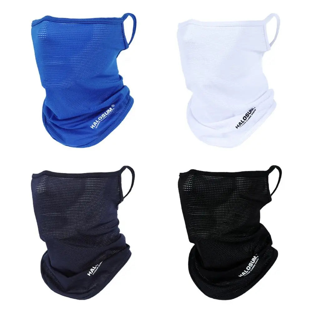 Ice Silk Sunscreen Mask Breathable Summer Cycling Headwear Moister Wicking Cooling Neck Gaiter Face Mask Cycling Face Cover