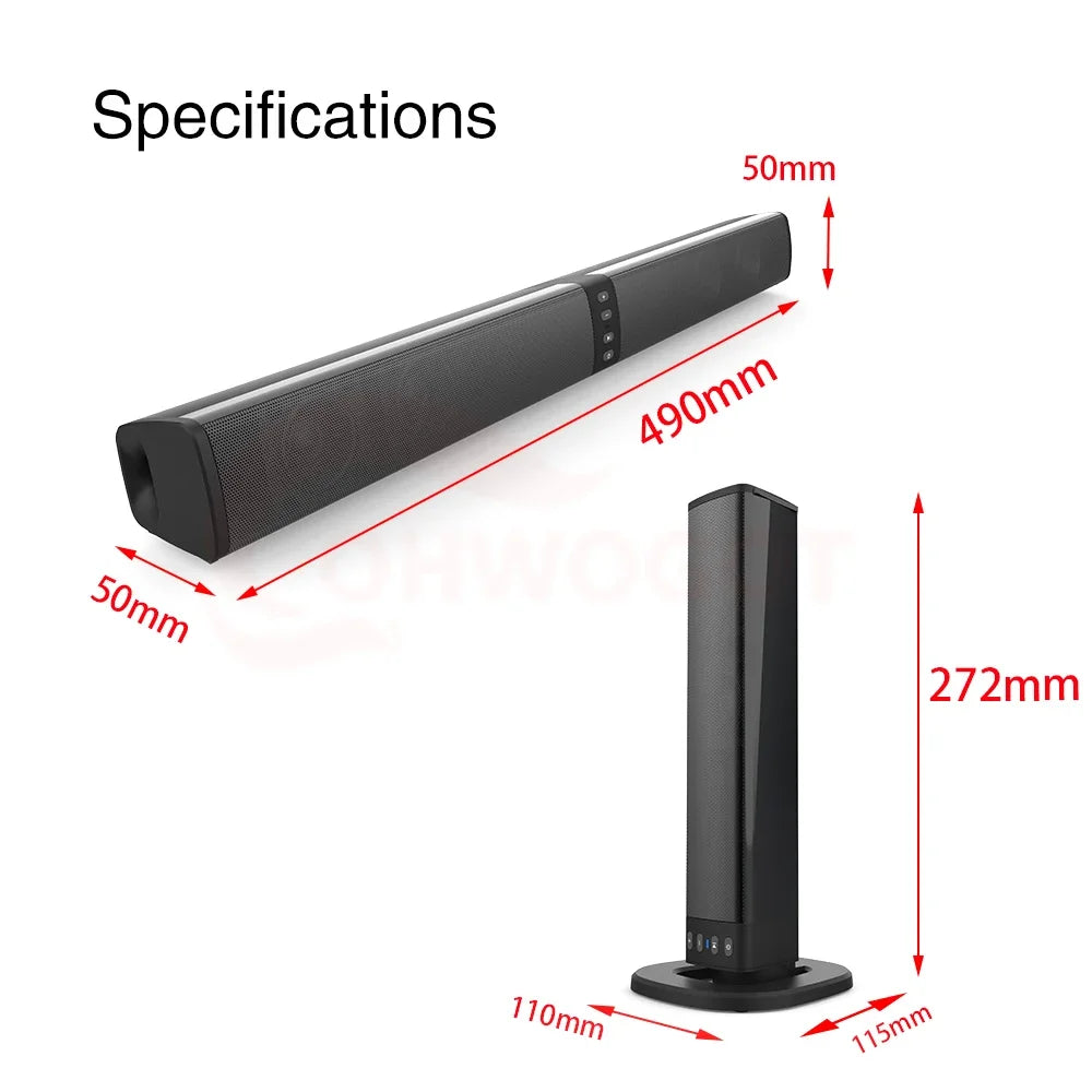 Portable Super Powerful Wireless Bluetooth Speaker Surround Stereo caixa de som Sound Bar Home TV Sound Box Subwoofer FM Radio